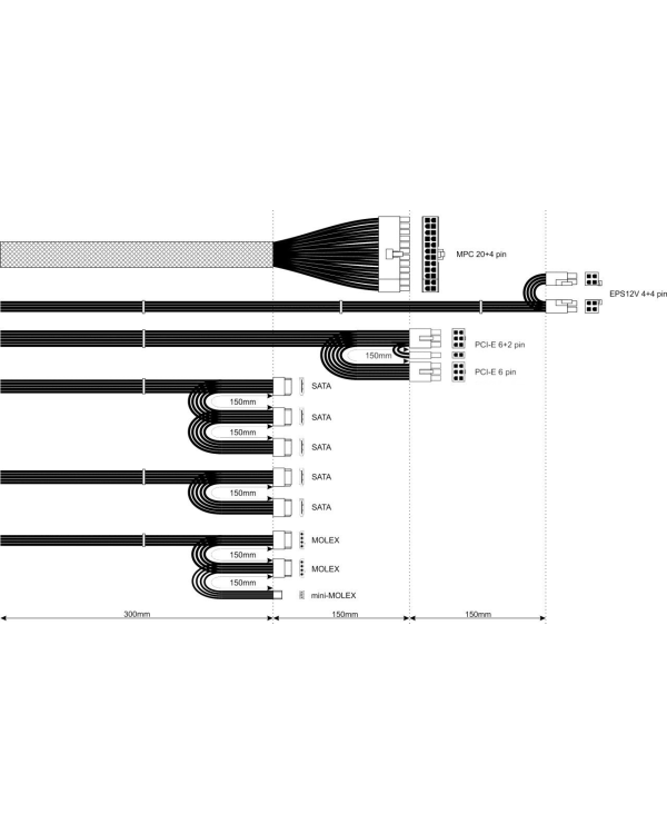 Блок питания ATX 700W Akyga AK-B1-700BE BLACK EDITION P4+4 PCI-E 6 pin i 6+2 pin 5x SATA PPFC FAN