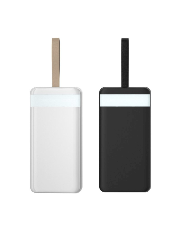 Dudao power bank 30000 mAh 3x USB with LED lamp white (K8s + white)