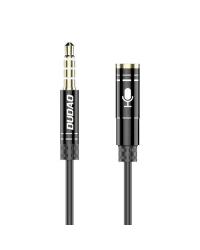 Dudao 4-pole 3,5 mm mini jack AUX 1m cable silver