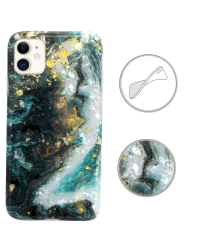 Fusion Marble Case Силиконовый чехол для Apple iPhone 11 Зеленый