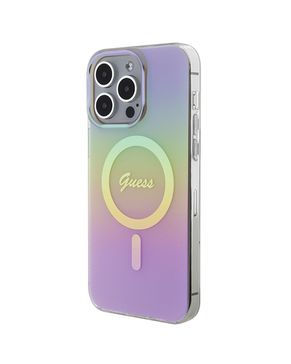 Guess GUHMP15LHITSP iPhone 15 Pro 6.1" różowy|pink hardcase IML Iridescent MagSafe
