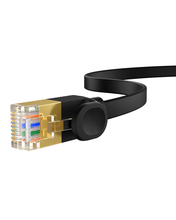 Baseus Cat 7 UTP Ethernet RJ45 Кабель плоский 1 м черный