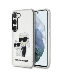 Karl Lagerfeld IML Glitter Karl and Choupette NFT Case for Samsung Galaxy S23+ Transparent