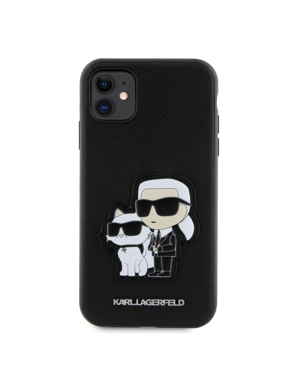 Karl Lagerfeld Saffiano Monogram Card Slot Case for iPhone 11 Black