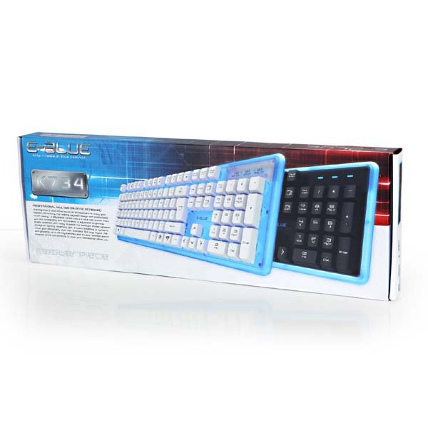 Игровая клавиатура E-Blue K734 USB / 3 цвета LED / черная (ENG)