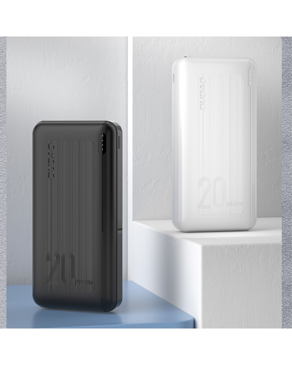 Dudao power bank 20000 mAh Power Delivery 20 W Quick Charge 3.0 2x USB | USB Type C white (K12PQ + white)