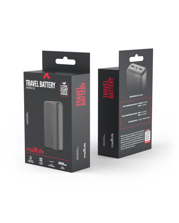 Maxlife power bank MXPB-02 30000 mAh black