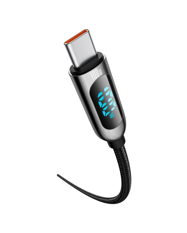 Baseus USB Type C cable - USB Type C 100W (20V | 5A) Power Delivery with display screen power meter 2m black (CATSK-C01)