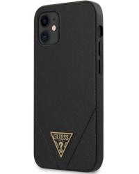 Guess GUHCP12SVSATMLBK Saffiano V Stitch Чехол для Apple iPhone 12 Mini Черный