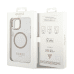 Guess Transparent MagSafe Compatible Case for iPhone 14 Plus Gold