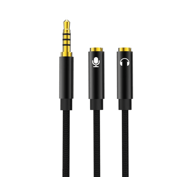XO audio cable 2in1 NB-R197 3.5mm jack - socket 3.5mm jack | microphone 0,23 m black XO audio cable 2in1 NB-R197 3.5mm jack - socket 3.5mm jack | microphone 0,23 m black