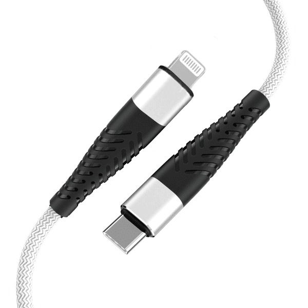 Кабель Fusion Fishbone USB-C to Lightning 30 Вт | 3 А | 1,5 м белый
