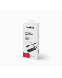 Разветвитель Fusion USB 3.0 на 4 x USB 3.0 5 Гбит/с, черный (EU Blister)