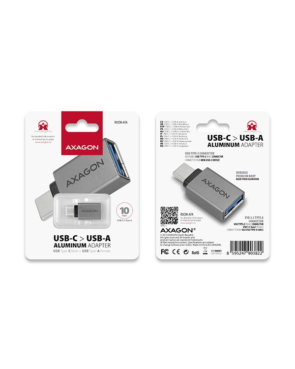 Адаптер AXAGON RUCM-AFA USB-C -> USB-A ALU
