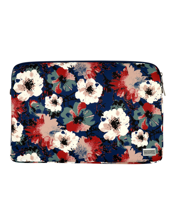 Wonder Sleeve Laptop 17 inches blue and camellias