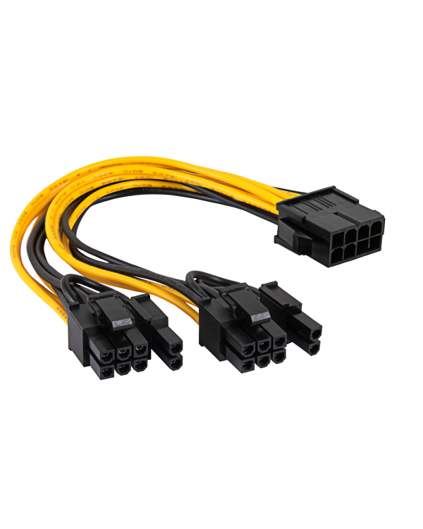 Адаптер с кабелем Akyga AK-CA-81 PCI-E 8-pin (f) | 2 x PCI-E 6+2-pin (m) 15 см
