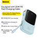 Baseus Qpow power bank 10000mAh built-in Lightning 20W Quick Charge cable SCP AFC FCP blue (PPQD020003)