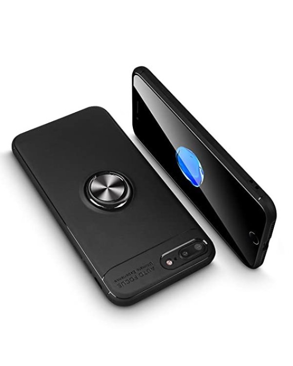 Fusion Focus Ring Back Case Силиконовый чехол с магнитом для Apple iPhone 7 / 8 / SE 2020 Черный
