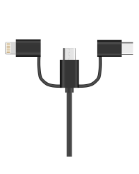 3in1 USB - micro USB / USB Typ C / Lightning cable 2 A black