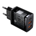 Baseus Сетевое зарядное устройство 2xUSB USB-C PD 3A 30W черная