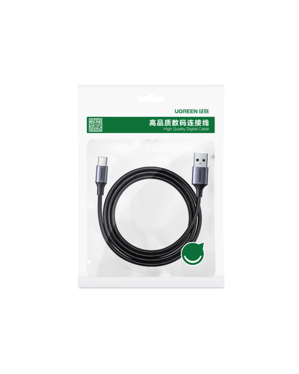 Дополнительное изображение книги «Ugreen US187 USB3.0 A|M to USB-C|M 2M Cable with Dark Gray Aluminum Sheath Black»