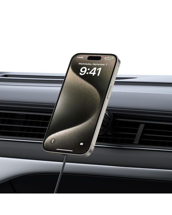 TECH-PROTECT MM15W-V5 МАГНИТНЫЙ MAGSAFE ПРИБОРНАЯ ПАНЕЛЬ И ВЕНТИЛЯЦИЯ АВТОМОБИЛЯ КРЕПЛЕНИЕ БЕСПРОВОДНОЕ ЗАРЯДНОЕ УСТРОЙСТВО 15W ЧЕРНЫЙ