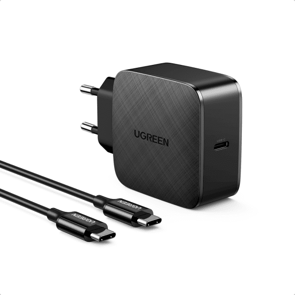 Ugreen GaN (gallium nitride) fast charger USB Type C 65W Quick Charge Power Delivery + cable black (40156 CD217)