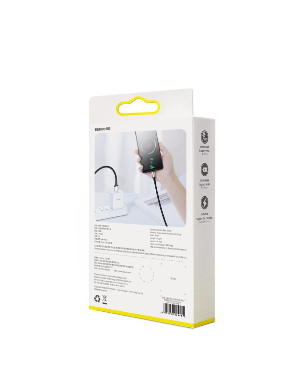 Baseus Cafule VOOC USB-C Провод для Зарядки 5A / PD / SuperCharge / QC 3.0 / 200 cm Черный