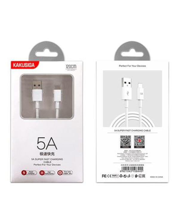 KAKUSIGA KSC-110 Кабель USB-C - USB-C 5A | 100 Вт белый