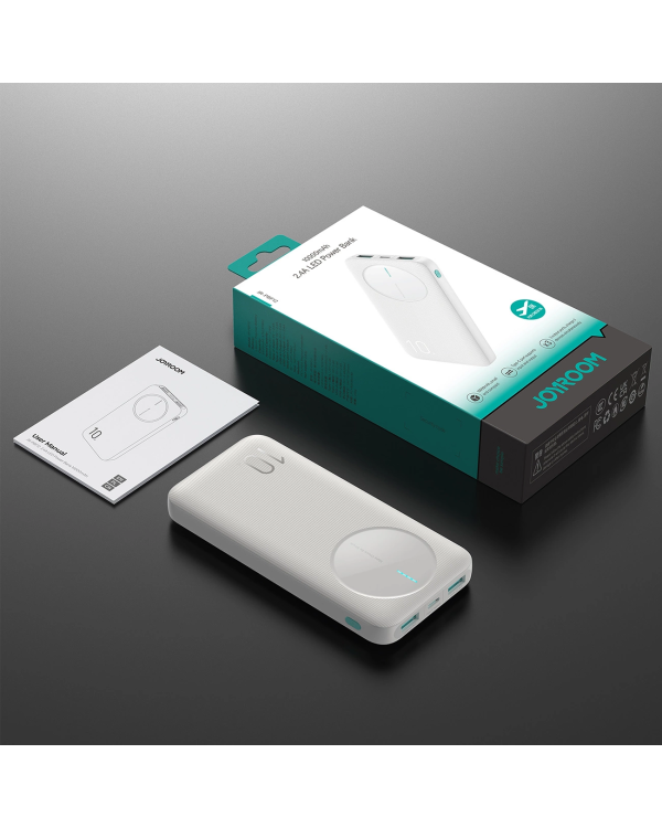 Powerbank Joyroom JR-PBF12|10000mAh|2.4A 2x USB-A|1x USB-C|белый