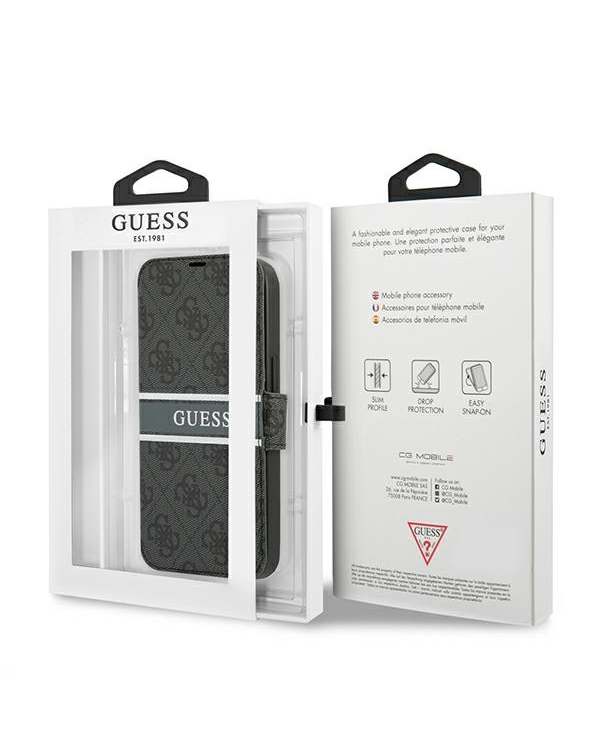 Guess GUBKP13S4GDGR iPhone 13 mini 5,4" szary|grey book 4G Stripe