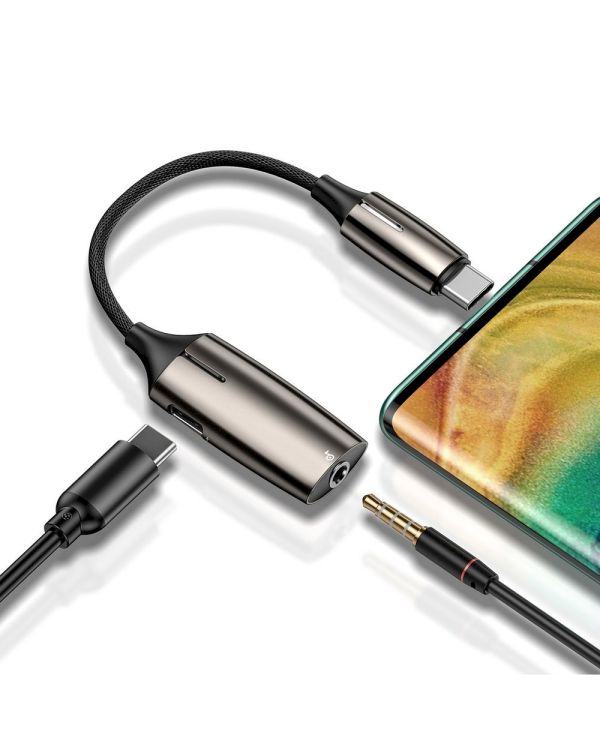 Baseus CATL60-0A универсальный переходник адаптер для аудио USB-C -> 3.5mm черный