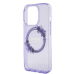 Guess PC|TPU Flowers Ring Glossy Logo MagSafe Чехол для iPhone 15 Pro фиолетовый