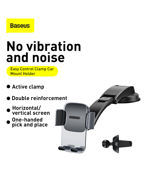 Автомобильный держатель Baseus Easy Control Clamp для решетки радиатора | приборной панели (черный)