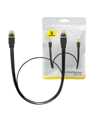 Baseus Cat 7 UTP Ethernet RJ45 Кабель плоский 1 м черный