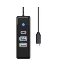 Orico Hub Adapter USB-C to 2x USB 3.0 + USB-C, 5 Gbps, 0.15m (Black)