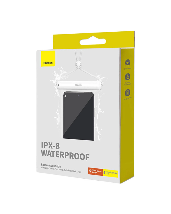 Дополнительное изображение книги «Baseus AquaGlide BS-PC030 чехол водонепроницаемый IPX8 с цилиндрической застежкой - белый»