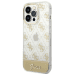 Guess PC|TPU Peony Glitter Script Logo Case for iPhone 14 Pro Max Gold