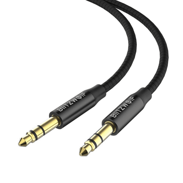 BlitzWolf BW-AA1 Премиум AUX провод 3.5 mm -> 3.5 mm 1m Черный