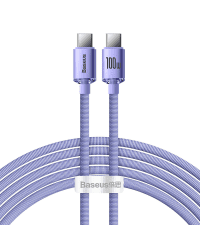 Baseus Crystal Shine Series cable USB cable for fast charging and data transfer USB Type C - USB Type C 100W 2m purple (CAJY000705)