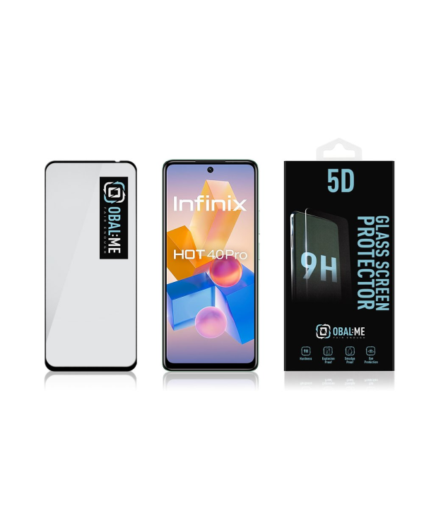 OBAL:ME 5D Glass Screen Protector for Infinix Hot 40 Pro Black