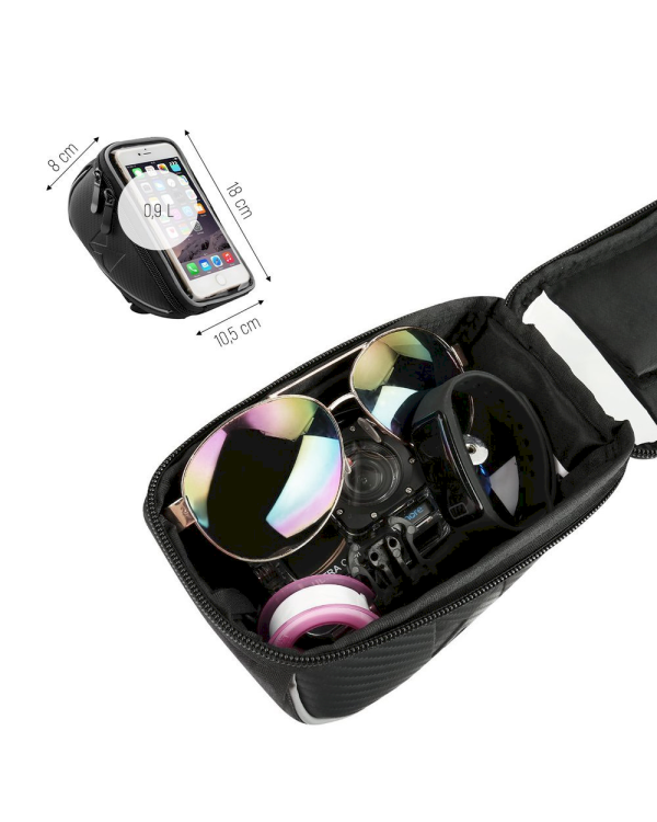 Дополнительное изображение книги «Wozinsky Bicycle Front Frame Handlebar Bag Touch Screen Phone Holder 6,5 inch 0,9L black (WBB4BK)»