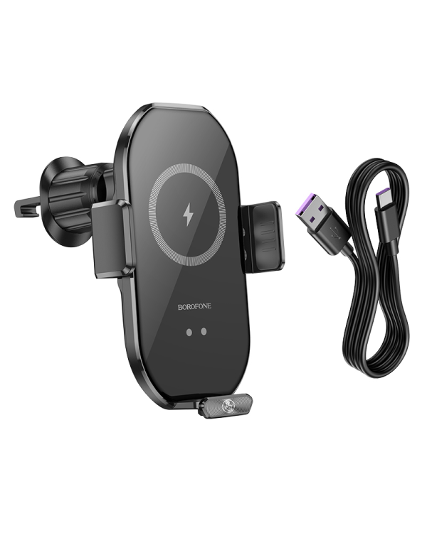 Дополнительное изображение книги «Borofone Car holder BH206 Rusher with induction charging to air vent black»