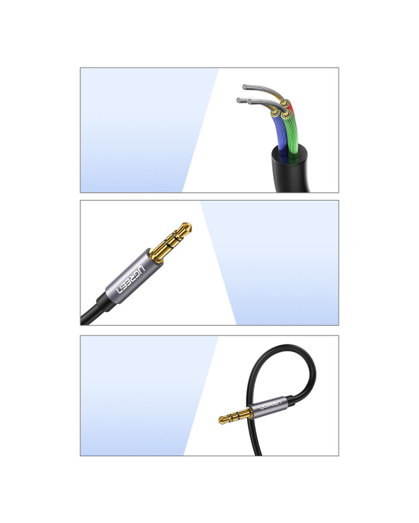 Ugreen adapter cable extension AUX mini jack 3.5 mm 1.5m blue (AV118)