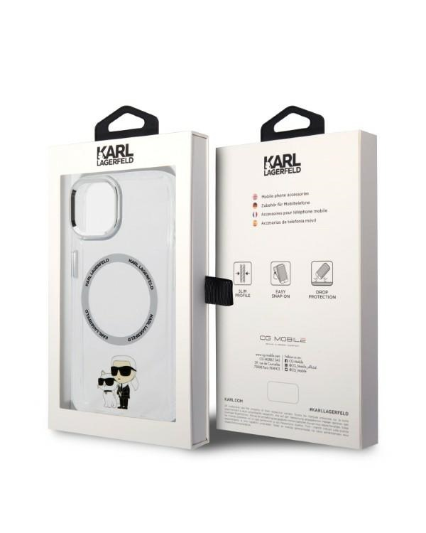 Karl Lagerfeld MagSafe Compatible Case IML Karl and Choupette NFT for iPhone 14 Transparent