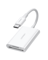 Ugreen SD 4.0 / micro SD (TF) 4.0 (UHS-II, UHS-2 - 280 MBps) OTG card reader USB Typ C 3.2 Gen 1 white (CM265 60724)