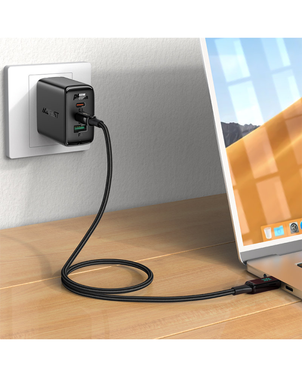 Acefast cable USB Type C - USB Type C 2m, 100W (20V | 5A) black (C6-03 Black)