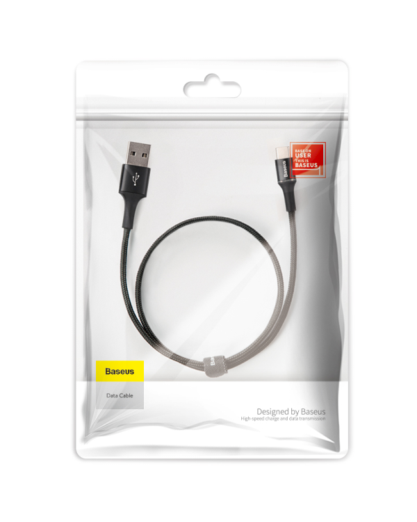 Baseus HALO CATGH-A01 USB-C провод для зарядки QC/ PD / LED / 50 cm черный