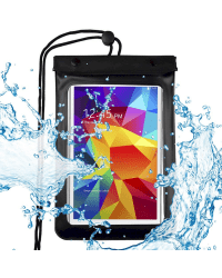 Universal Waterproof Case Pouch Dry Bag for Phone or Tablet up to 8" black