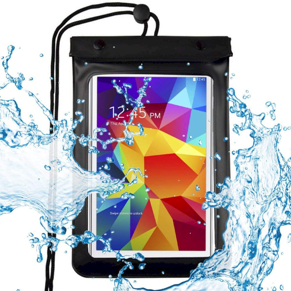 Universal Waterproof Case Pouch Dry Bag for Phone or Tablet up to 8" black